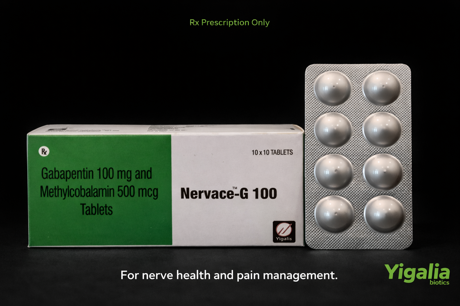 Nervace-G 100 - Gabapentin 100mg + Methylcobalamin - Neuropathic Pain Relief by Yigalia Biotics